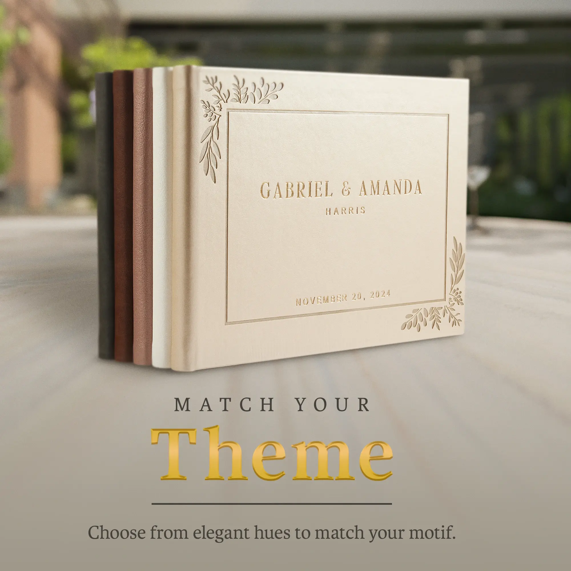 Custom Wedding Guest Book - Gold